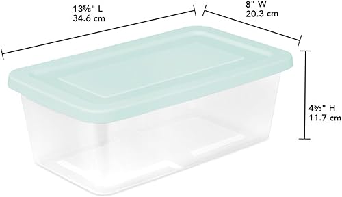 Miniatura 2 de Sterilite Juego de 10 cajas de almacenamiento, contenedores apilables de plástico transparente, organizadores ligeros para el hogar con tapas a