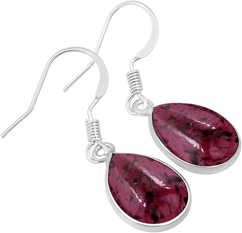 Miniatura 5 de Teardrop Shape Gemstone Dangle Earrings for Women - Sterling Silver Plated Birthstone Dangle & Drop Handmade Jewelry Earrings - Wedding Chrisrmas