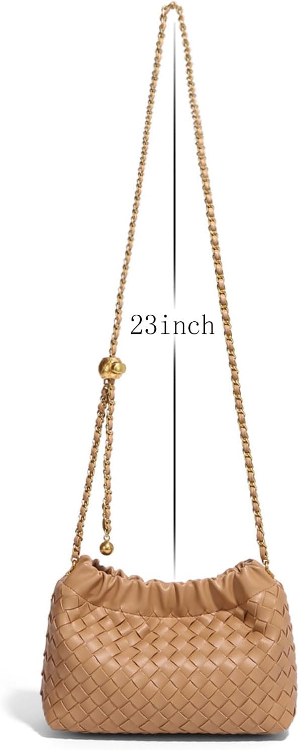 Woven Leather Dumpling Bag Dinner Handbag For Women Purse Hobo Bag Crossbody Shoulder Clutch Evening Wedding Box Bags - Image 4