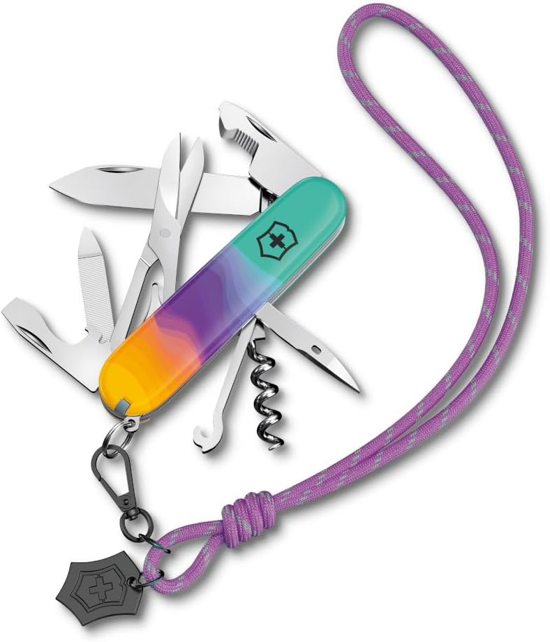 Swiss Army Knife Companion Sydney Style, (9.1 cm) Green, ABS/Cellidor Scale, 1.3909.E222| Outdoor Multitool Medium Pocket Knife With Scissors, Gift For Him And Her