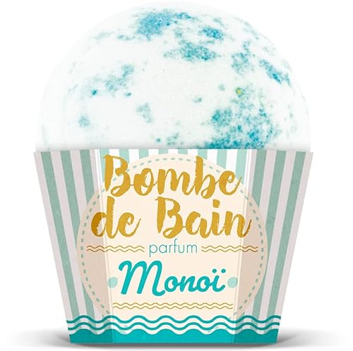Bombe de Bain Monoi 115g Les Petits Bains de provence - Boule de bain parfumée - Parfume votre bain - idéale pour vos moments de détente - Bombe de bain Colorée
