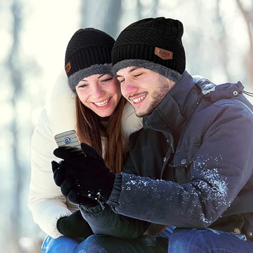Gorro Touca Forrado Com Gola Cachecol Frio Inverno Unissex Masculino Feminino (Gorro, Preto)