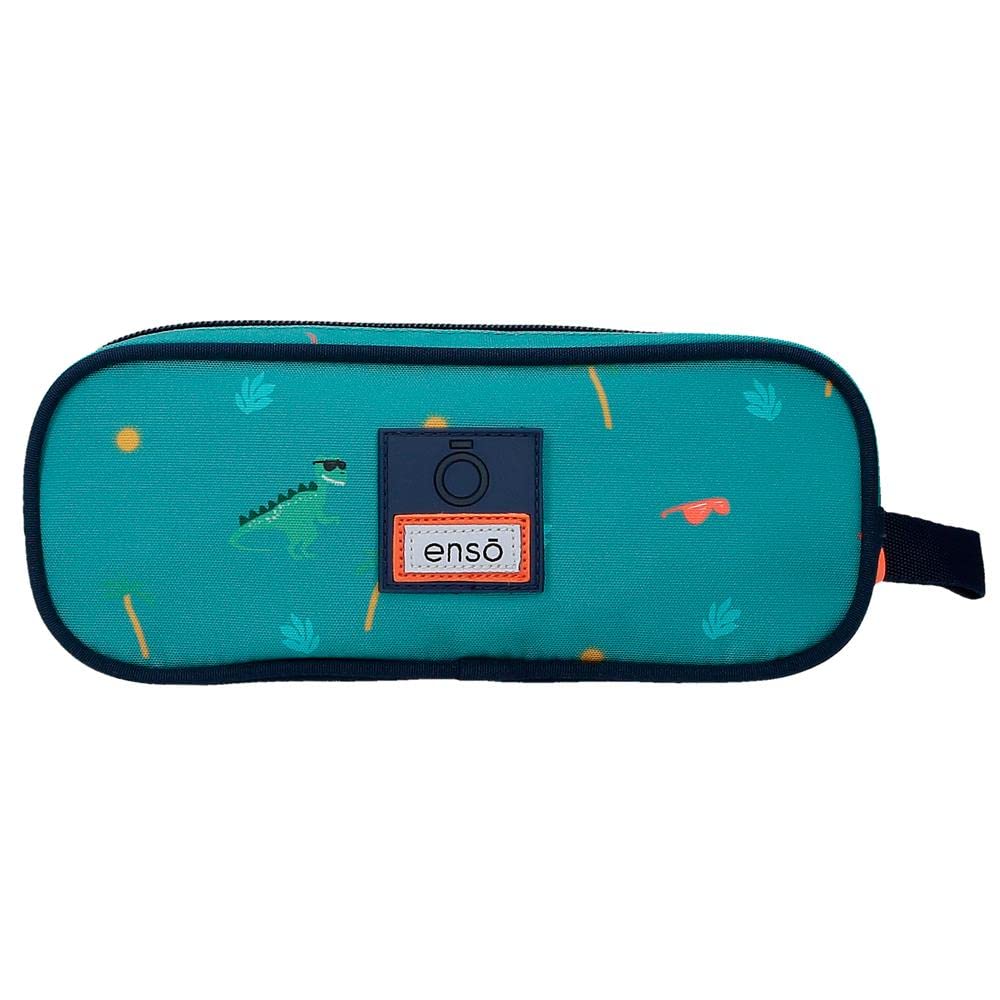 Enso Dino artist Multicolor Double Pencil Case 23x9x7 cms Polyester, Colourful, standard size - Image 3