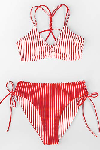 Image of CUPSHE Women's 2 Piece Bikini Set Back Braided Straps with Reversible Bottom