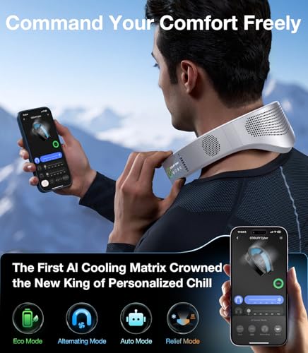 TORRAS COOLiFY Cyber・2025 Flagship AI Neck Air Conditioner, Ultimate Immersive Cooling Portable Neck Fan【No.1 Coolest & Max Cooling Area】Neck Cooler Neck Fans that Blow Cold Air Rechargeable for Gifts - Image 7