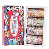 24 Rolls Colorful Cute Cartoon Animal Writable Washi Tape Set, Decorative Tapes for Scrapbooking and Journaling, Junk Journal Supplies, Bullet Journaling for Women Girl 8-15mm Wide 9.84ft Long/Roll