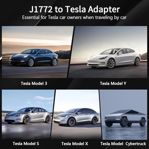 J1772 to Tesla Adapter - Max 80A 250V AC, EV Charging Adapter for Tesla Model 3/Y/X/S, Safety Certified,Easy Setup J1772 to Tesla Adapter for Tesla Cars Only