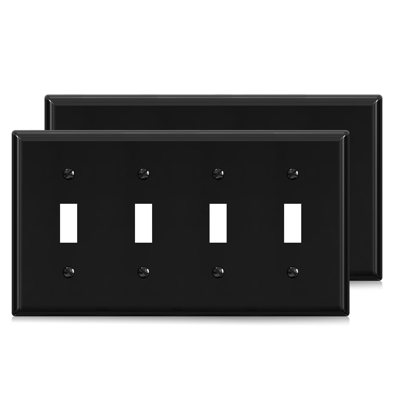 Plaque interrupteur 4 boutons noire pour rénover la décoration du salon et de la cuisine