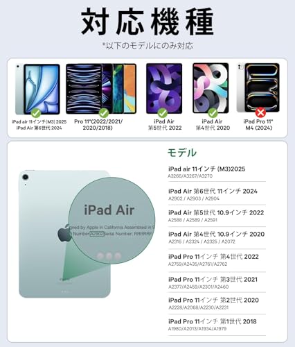 Earto iPad Air 11インチ ケース キーボード付き M4/Air 5/4世代 高精度タッチパッド搭載