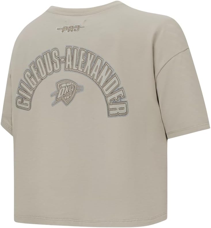 Pro Standard NBA Womens Womens NBA Oklahoma City Thunder Neutrals Player Short Sleeve Boxy Tee - Image 4