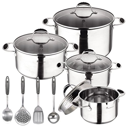 MasterPro Gravity: Set de 2 Ollas + 2 Cacerolas + 4 Utensilios