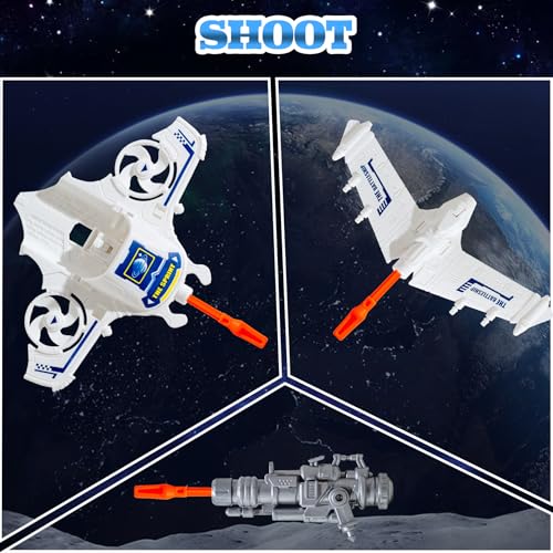 Wbzle Space Toys for Kids, Space Capsule Toys Set with Light and Sound, Space Shuttle Rocket Toy for Kids 3-5, Stem Toy with Aircraft, Space Rover, Astronauts, Satellites, Signal Receiver
