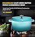 Bruntmor Pre-Seasoned Enameled Cast Iron Dutch Oven with Lid and Handle - 6.5 Quart Heavy Duty Casserole Dish for Cooking, Baking, and Braising - Oven Safe Round Cast Iron Cooking Pot - Duke Blue
