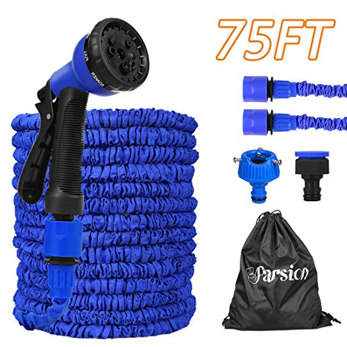 Manguera de Jardín Extensible, 75ft/22,5m Mangueras de Jardín con 8 Funciones Jardín Ducha de Mano Manguera de Jardín Extensible para Lavado de Autos y Limpieza