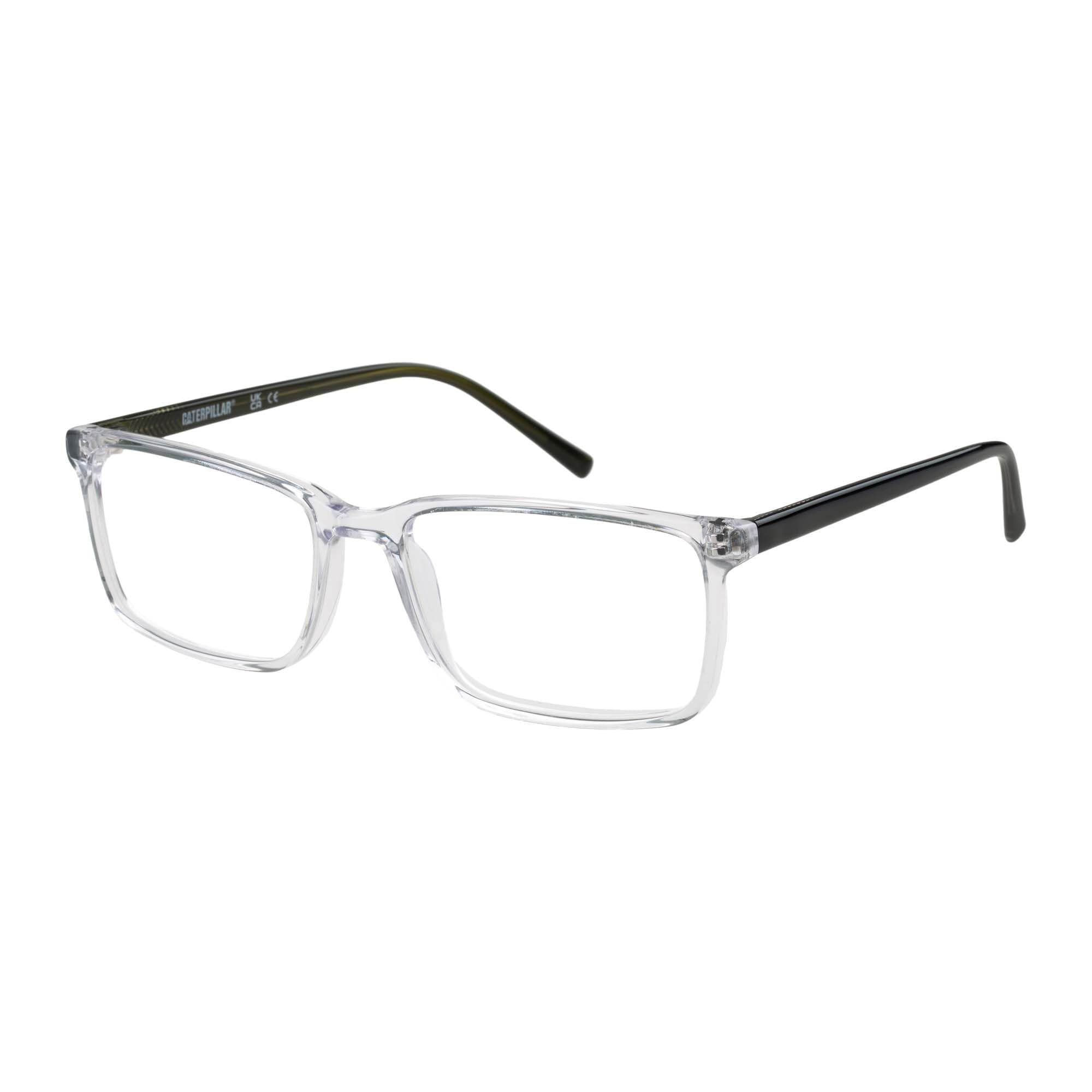 CAT Brille mit Sehstärke für Herren optional mit Sonnenbrillentönung oder Blaulichtfilter, Rechteckig, gefertigt aus Acetat (inklusive Brillenetui)