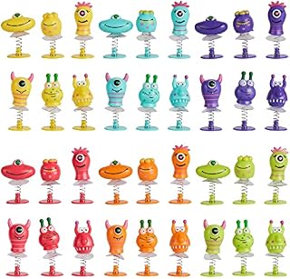 THE TWIDDLERS - 36 Monster Spring Jump Up Pop Up Toys for Kids, 9cm - Birthday Party Favours Bag Fillers and Toy Gift Set Classroom Prize