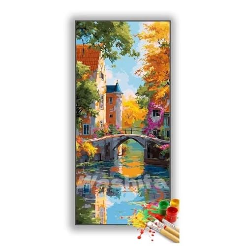 �������G �� �� �����h��G �L�b�g DIY ��l ���S�Ҍ��� �f�W�^�����G ��h�� �����L�b�g�ɂ��G�� Paint By Numbers �A�N�����y�C���g ���ʉ� �����Ńy�C���g �z�[�� �I�t�B�X���� �M�t�g 20x40 cm, �t���[���Ȃ�