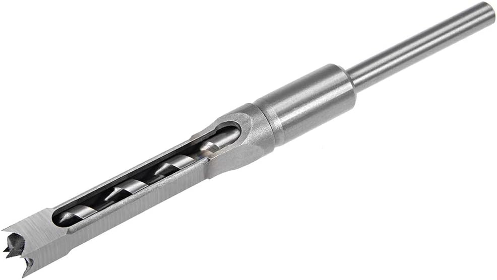uxcell Square Hole Drill Bit, 1/2 Inch High-Carbon Steel Hollow Chisel Mortise Power Tool for Woodworking