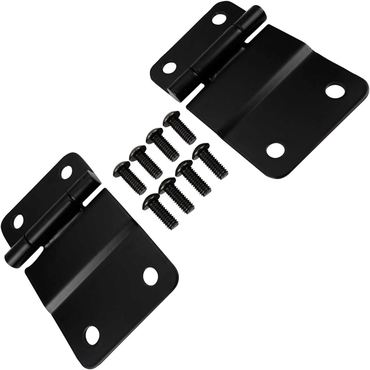 APDTY 171657 Lower Tailgate Hinge Set; Black; Stainless Steel; Compatible with Jeep Models: 1976-1986 CJ7, 1981-1985 Scrambler; Replaces RT34105