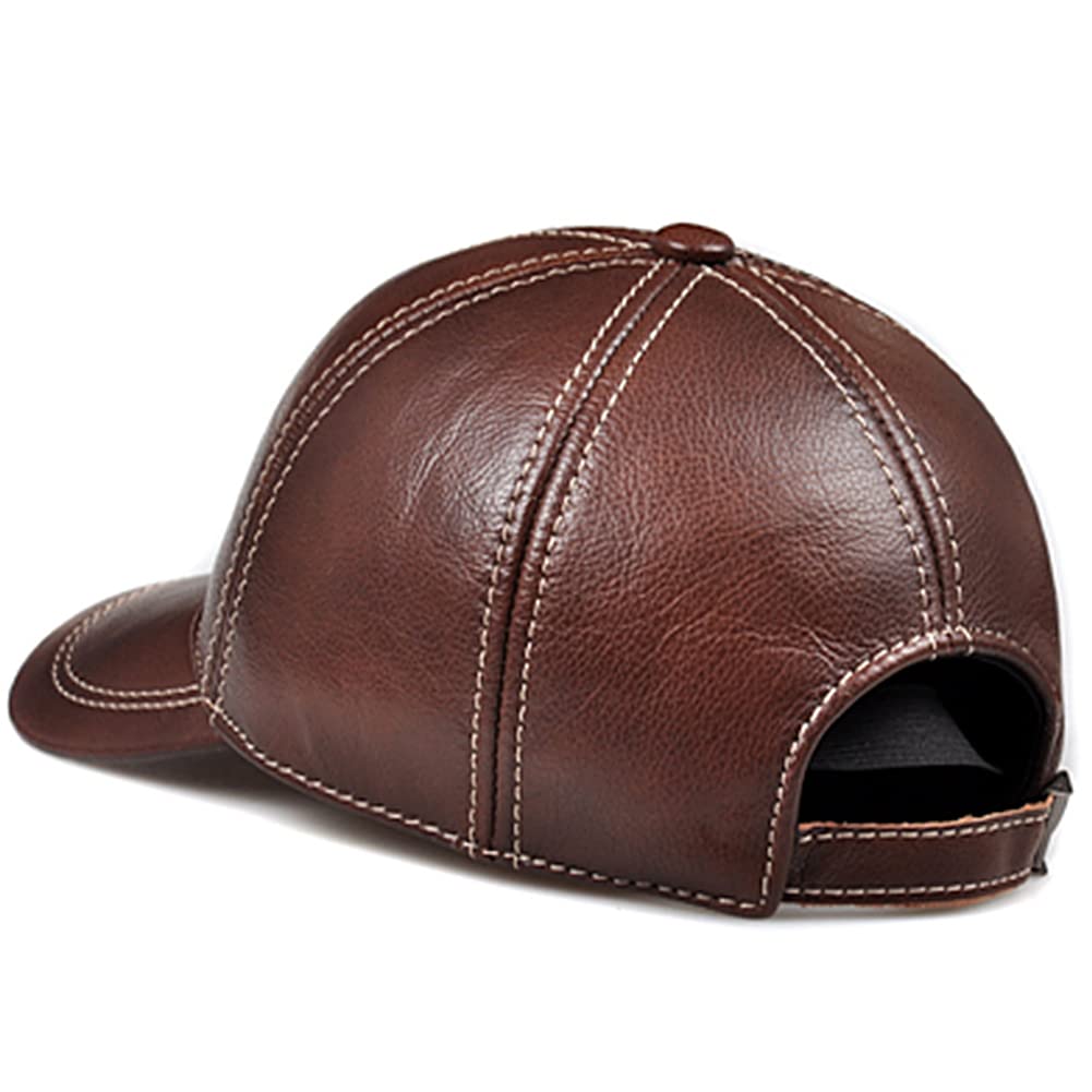 DongBao Gorra de Béisbol de Cuero para Hombre, Otoño Invierno,Sombrero Al Aire Libre,Gorra de Camionero