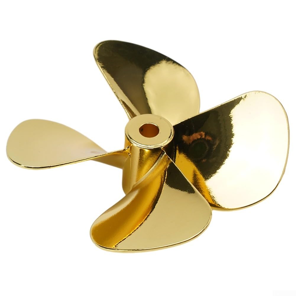 CWOQOCW Model Propeller Prop For Boat Compatible Metal Propellers Propeller Prop Right Left Hand Metal Propeller 4-Blades For Heavy Fishing Bait Boat Wood Boat(D60mm Right Hand)
