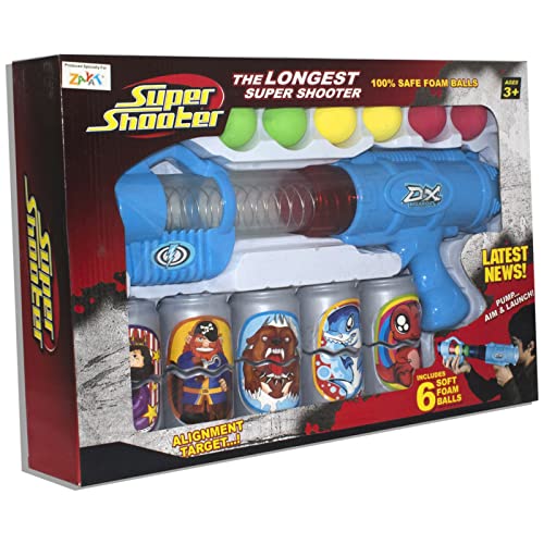 Super Shooter with Soft Foam balls & Cans