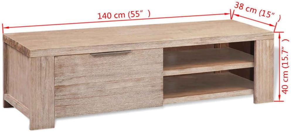 TV Cabinet,Sideboard,Media Cabinet,Storage Cabinet,Entertainment Cabinet,Wooden TV Cabinet,Living Room Furniture,for Living Room,Bedroom,Lounge,Activity Room,Solid Brushed Acacia Wood 55"x15"x15.7"