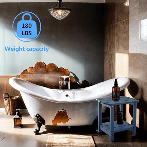 Wideluck KC-SIDE TABLE-806 Adirondack Side Table, Double Outdoor Side Tables 16.5 Inch Solid End Tables, Small Outdoor Coffee Table Porch Table Pine Wood Weather Resistant thumb #6