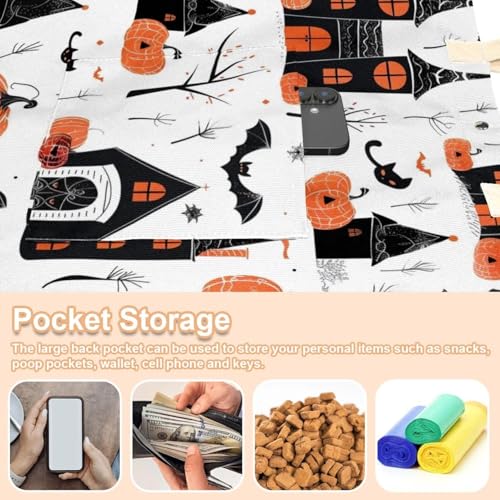 Bolsa portátil para gatos pequeños y perros Castle Pumpkins sin tirones 6
