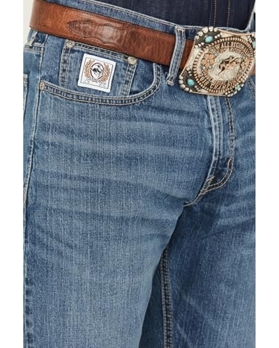 Cinch Men's White Label Medium Wash Relaxed Straight Performance Stretch Denim Medium Wash 30W x 34L US2