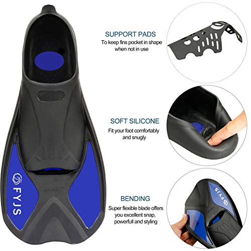 F Fyjs Short Swim Fins,Travel Size Diving Flippers With Mesh Carrying Bag For Adult Men Women #TOP1