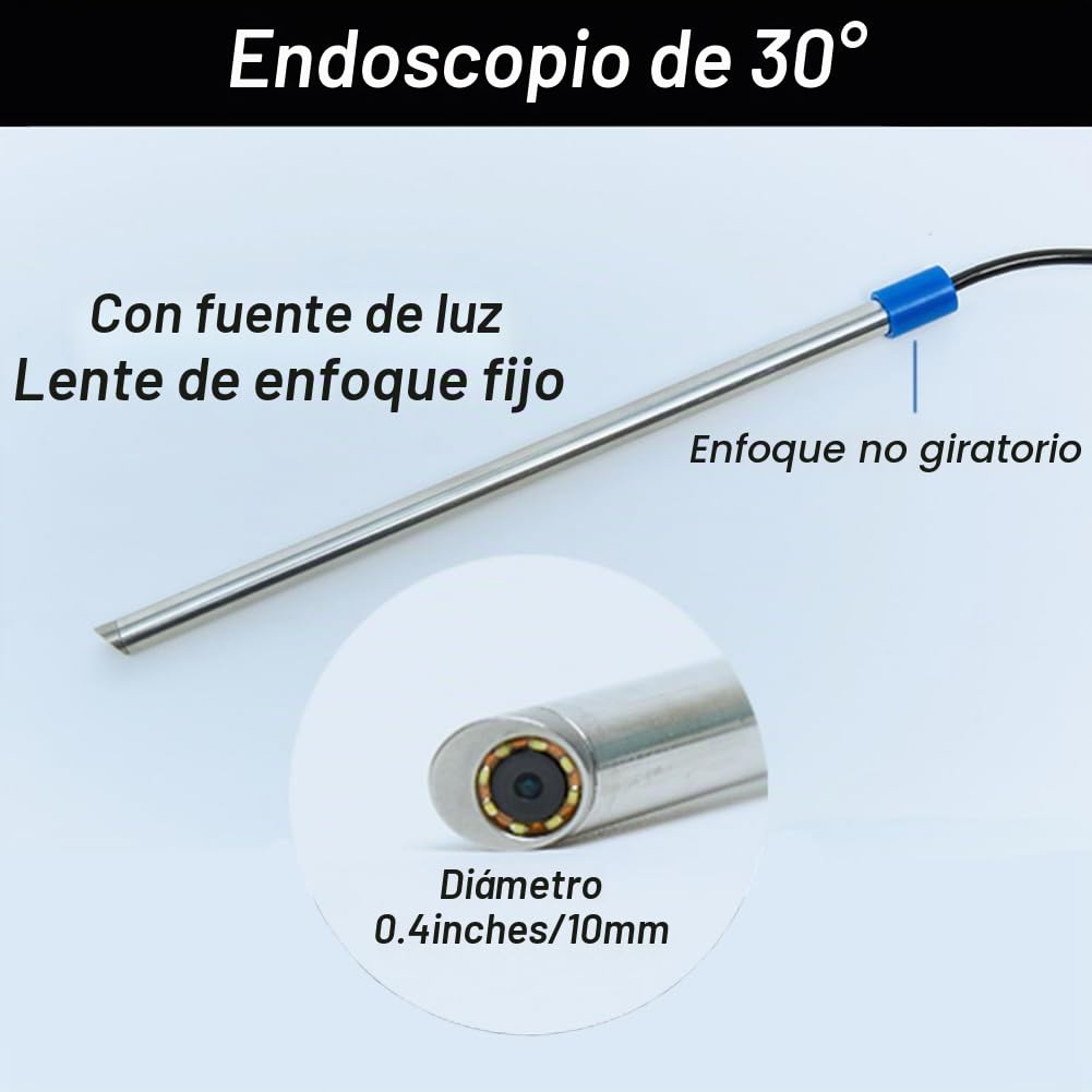 Kit de Caja de Entrenamiento Laparoscópico Simulado con Endoscopio y 4 Instrumento Quirúrgico y 5 Entrenamiento Módulos y Fuente de Luz para Aumentar la Experiencia Práctica en Cirugía 30°