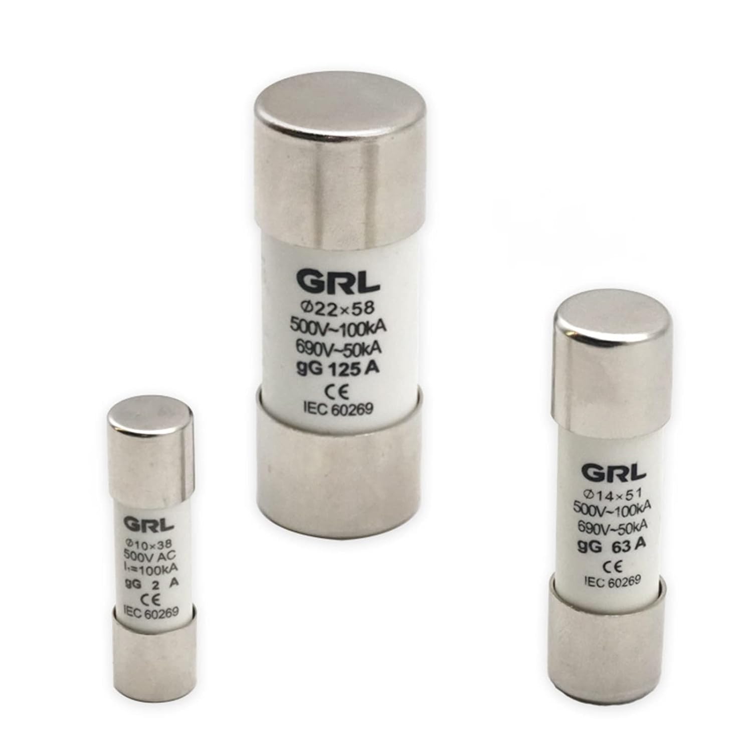 10 個 RO16 AC 500V 速断セラミックヒューズリンク RT18-63 14X51 gG カットアウト 2A 4A 6A