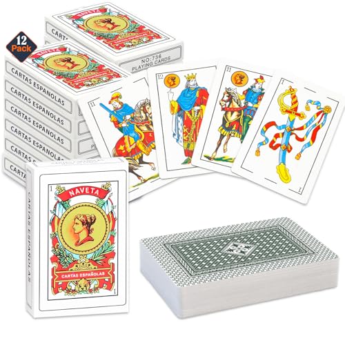 12 Decks Spanish Playing Cards, Barajas Españolas Originales - 12 Pack Cartas Españolas Originales Briscas Cards Puerto Rico, Mexican Playing Cards Game | Spanish Cards Deck