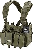 Loaded Gear Tactical Chest Rig Vest Airsoft Law Enforcement Vest Breathable Combat Training Vest Adjustable Lightweight (Green)
