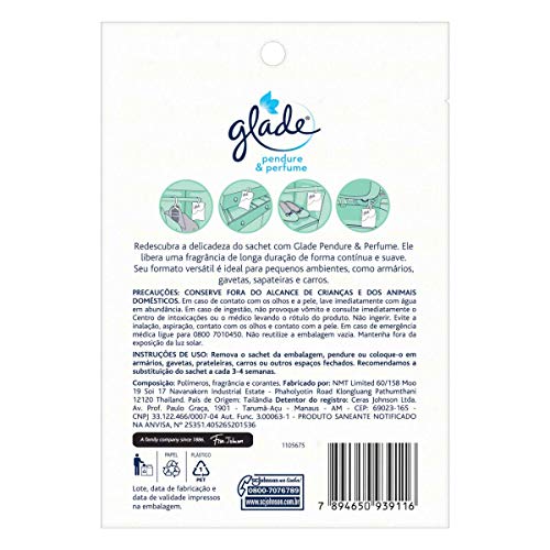 Desodorizador Glade Pendure e Perfume Frescor de Aguas Florais 8g