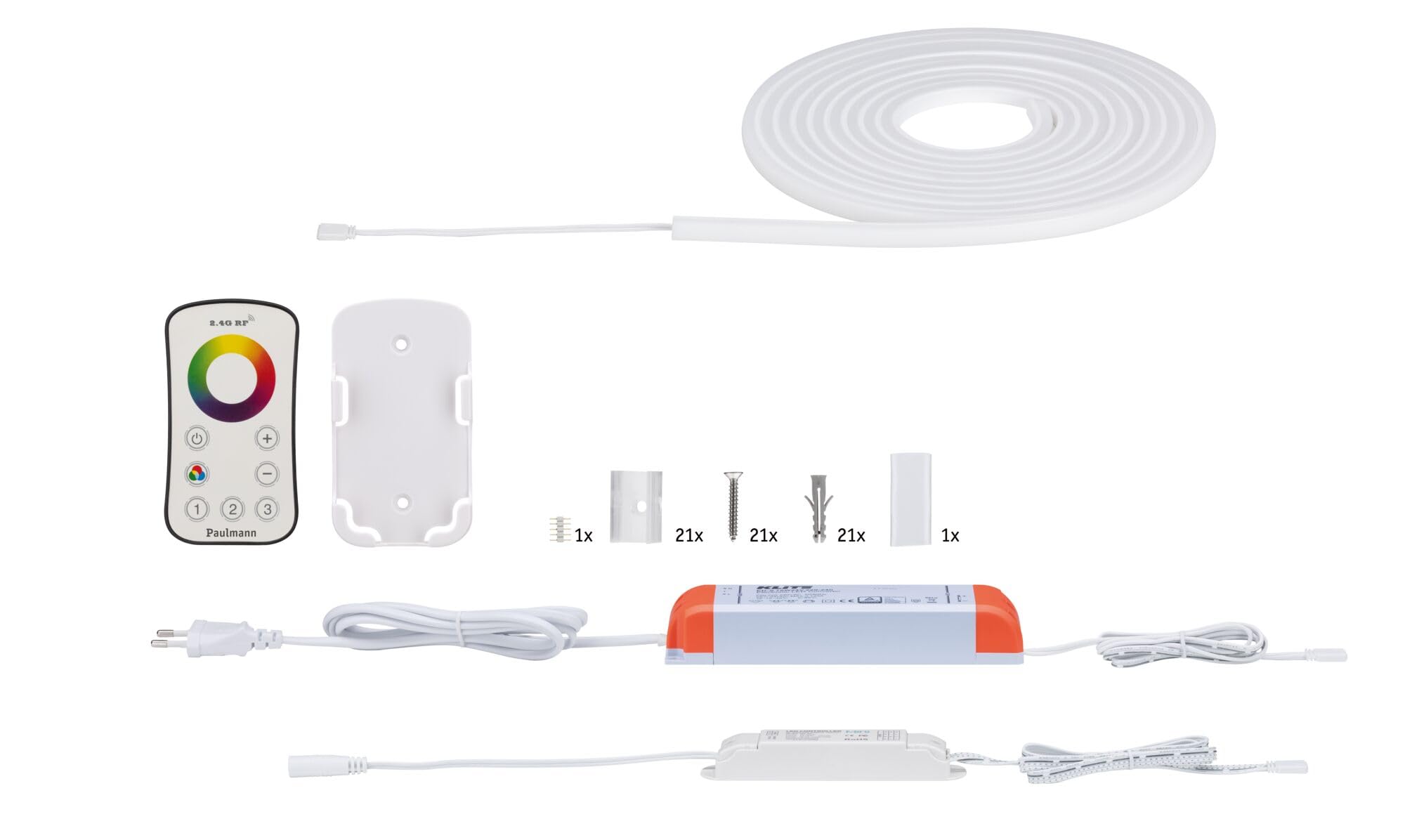 Paulmann 70967 MaxLED Flow Strip 43 Watt LED Stripe Basisset dimmbar 5m RGB Weiß Kunststoff