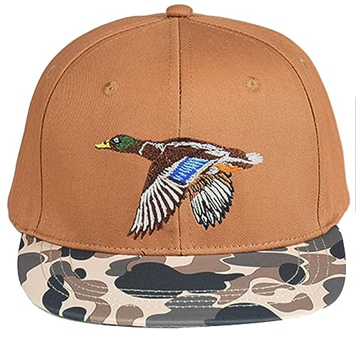 Image of EDTREK Performance Outdoorsman Snapback Truck Hat with Flat Brim - Unique Animal Embroidery