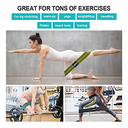 BERTER Resistance Bands for Legs and Butt, Workout Exercise Hip Bands, Fitness Booty Loop Non-Slip Bands for Squats, Deadlifts, Yoga, Sport, Pack of 3 - Thumbnail 4