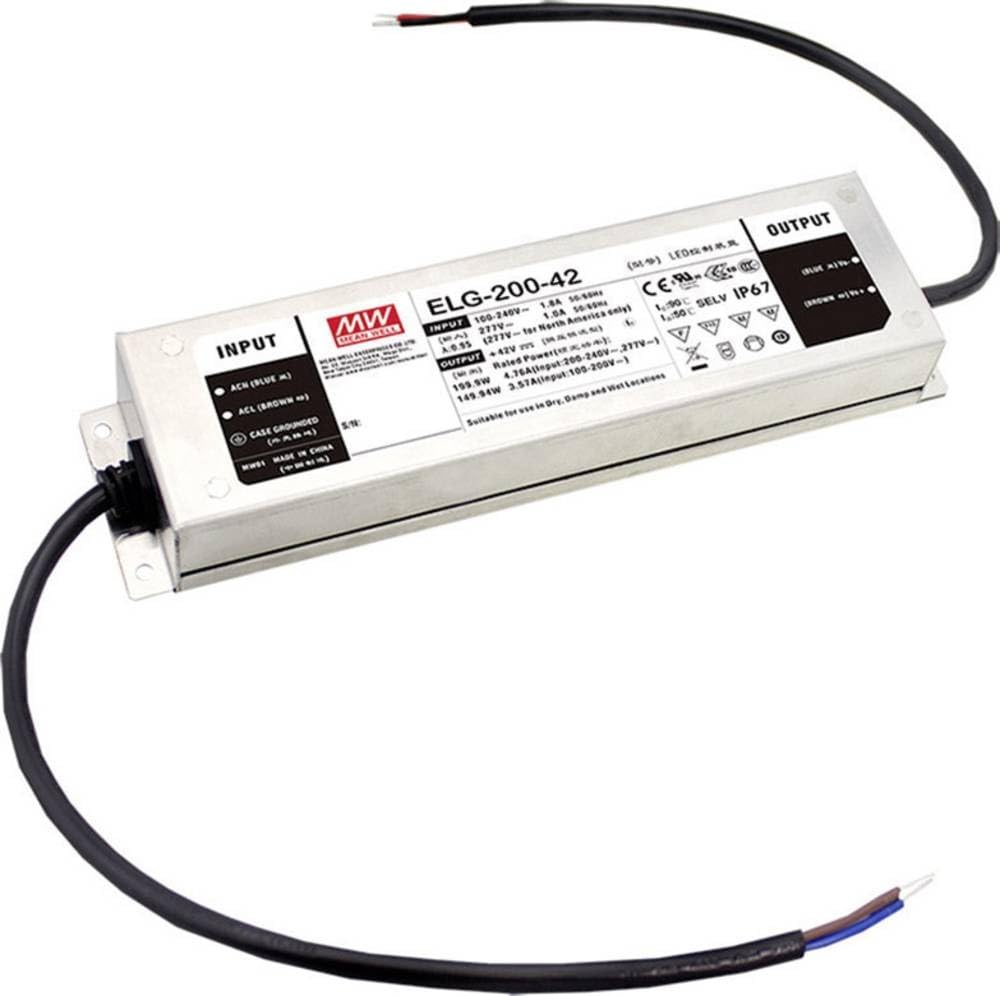 Mean Well ELG-200-42AB-3Y - Driver LED a tensione costante 199,9 W, 2,38-4,76 A, 39-45 V/DC, 3 in 1, dimmerabile