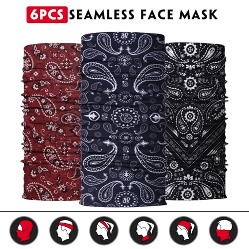 Image of Neck Gaiter for Men Women Headwear Bandana Head Wrap Face Scarf Mask Cover Warmer Balaclava-Seamless & Versatile