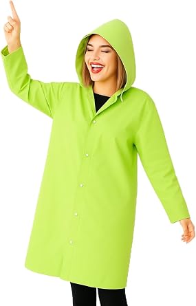 Unisex Waterproof Hooded Raincoat, Lightweight and Foldable Rain Poncho, Windproof Travel & Camping Jacket
