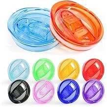 10 Pcs 20 oz Tumbler Lid Plastic Skinny Tumbler Lid Replacement Splash Resistant 20 oz Silicone Sliding Skinny Tumbler Lids, BPA Free, Straw Friendly, Multi-Colored