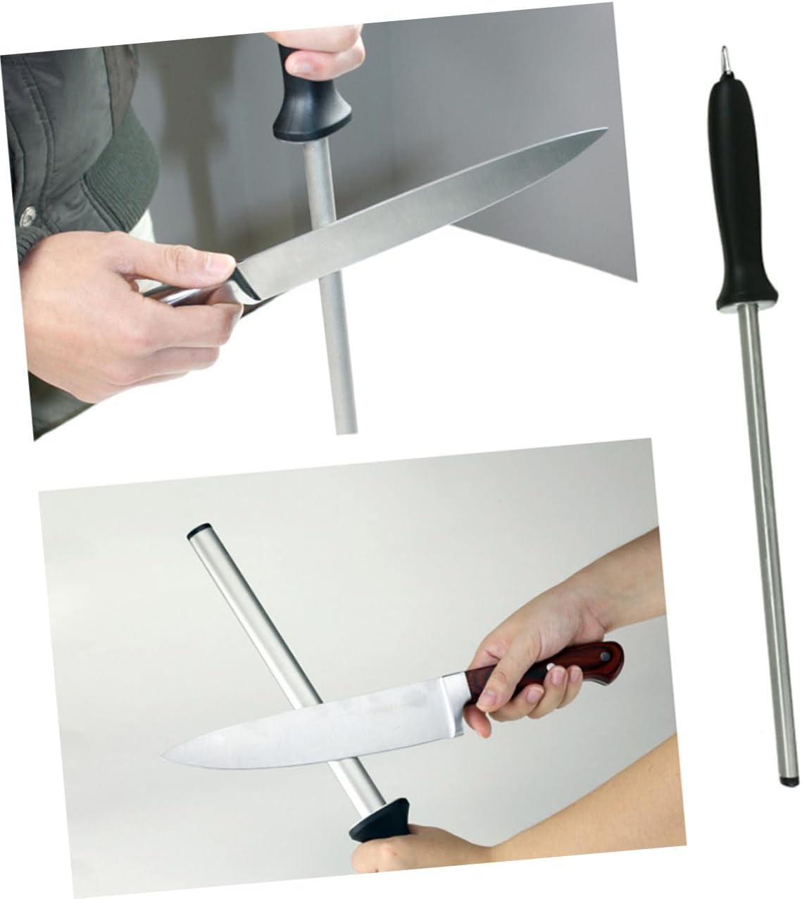 Ciieeo Advanced Sharpener Rod Diamond Honing Steel for Kitchen Chef Ergonomic Handle Sharpening Surface