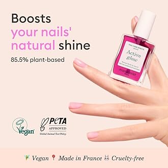 Manucurist Active Glow™ Grape - Clear Lilac All In One Perfector Nail Polish & Care - Vegan & Made in France Ultra-Glowy 2 in 1 Nail Concealer & Care - Plant-Based - Gifts for Women - Christmas Gifts