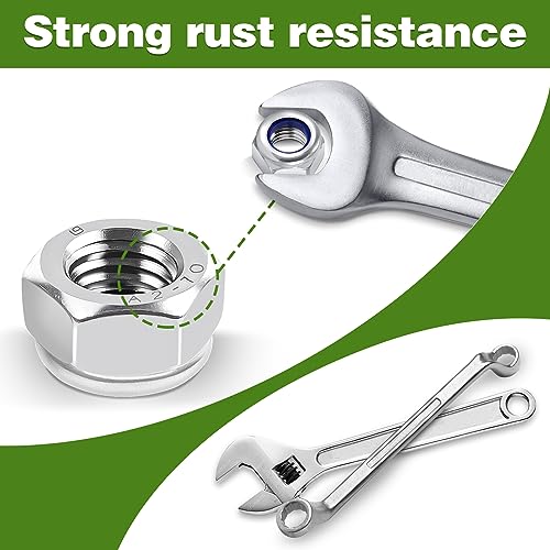 Jeboler M6 Muttern 20 Stück, Selbstsichernde Muttern A2 V2A 304 Edelstahl, Kontermuttern Din 985 mit Nyloneinsätzen zum Verbinden und Befestigen Verschiedener Komponenten
