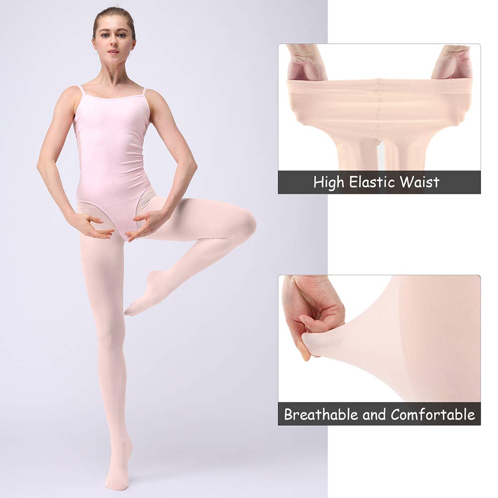 Soudittur Medias de Ballet Danza Para Niñas y Mujer 90 DEN en Rosa, Blanco y Negro