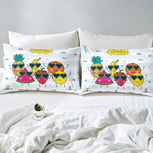 Cartoon-Watermelon-Comforter-Cover-Strawberry-Pineapple-Duvet-Cover-Lemon-Orange-Bedding-Set-for-Kids-Girls-Fruit-Luxury-Quilt-Cover-1-Duvet-Cover-with-1-Pillow-CaseTwin-Size 51KbG8OnBEL