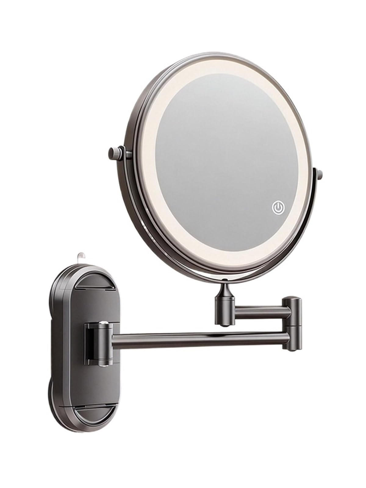 FPJQOBJC Suction Cup Makeup Mirror Bathroom Punch-free With Light Retractable Folding Beauty Mirror Bathroom Wall Hanging Vanity Mirror(【3000毫安】 充电款)