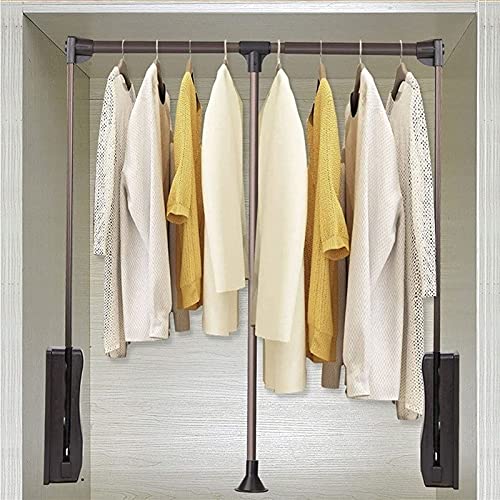 SnamicE Perchero retráctil de Aluminio elevable para Dormitorio, Barra de Armario, Barra de Armario, Perchero, 60 cm,60